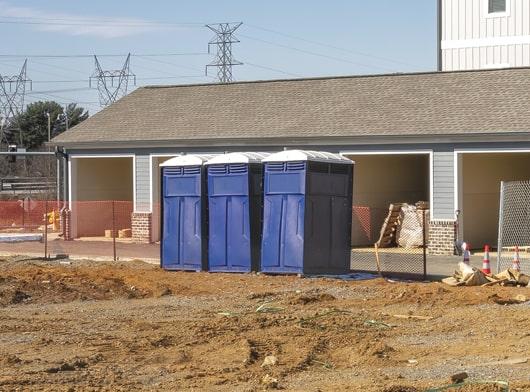 multiple construction portable toilets can be rented at once for a single job site in order to accommodate multiple workers and prevent lines